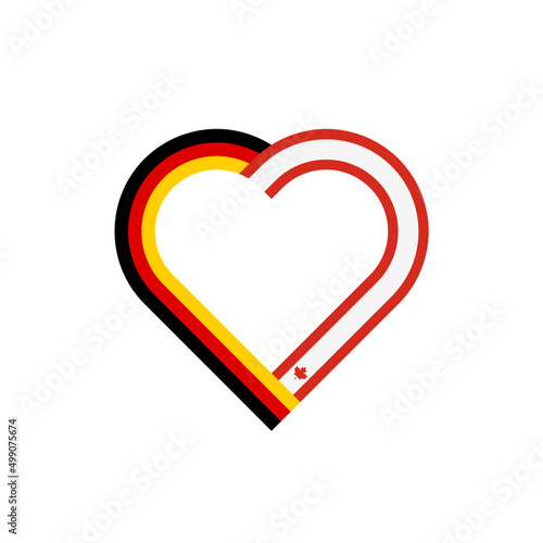 heart outline icon of germany and canada flags. vector illustration isolated on white background