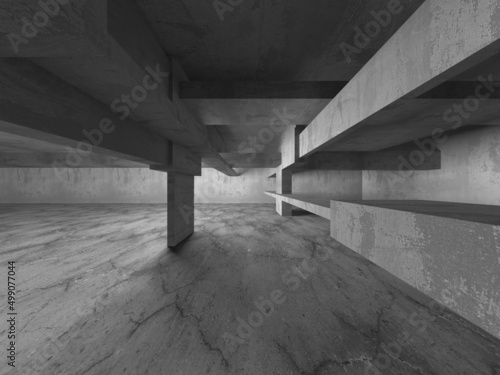 Abstract architecture interior background. Empty concrete room