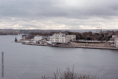 View of embankment of Sevastopol at the Artillery bay in spring. Crimea © Elena Odareeva
