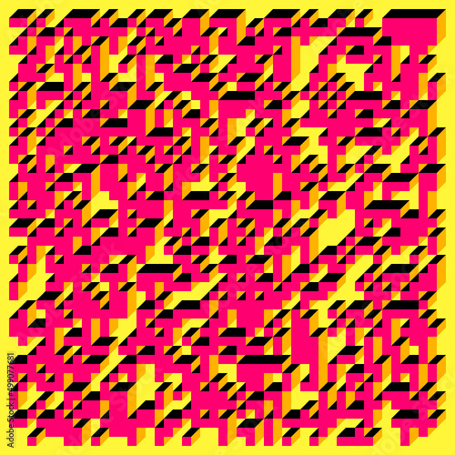 Implementation of Edward Zajec’s “Il Cubo” from 1971. Essentially a Truchet tile set of 8 tiles and rules for placement art illustration