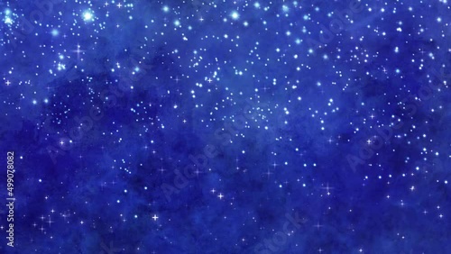 キラキラ 星が瞬く 夜空 背景 ビデオ 4K 素材