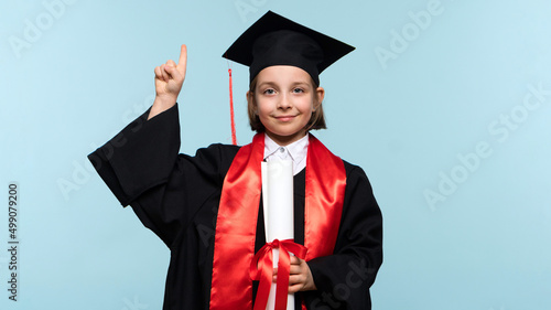 Child whizkid graduation certificate photo