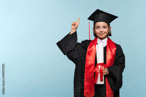 Child whizkid graduation certificate photo