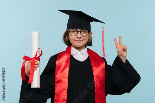 Child whizkid graduation certificate photo