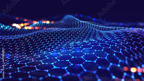 Canvas Print Hexagonal nano grid