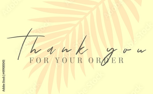 Thank you for your order card design for online buyers illustration vector. vector thank you handwritten inscription. hand drawn lettering. Thank you calligraphy. Thank you card.