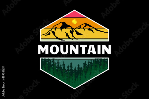 mountain retro design landscape