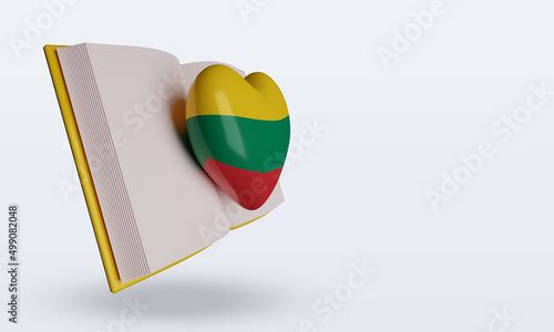 Free Download 3d world book day Lithuania flag rendering left view - GFXLoad