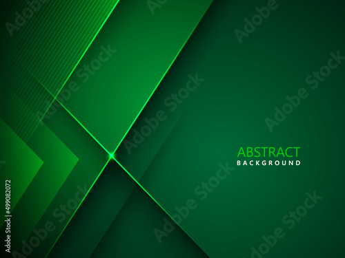 dark green abstract background with modern light effects and realistic shadows