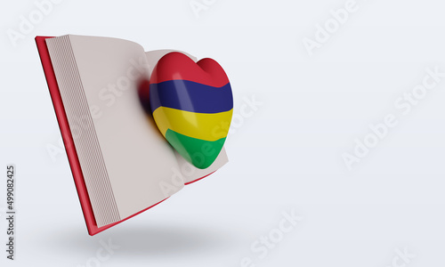 Free Download 3d world book day Mauritius flag rendering left view - GFXLoad