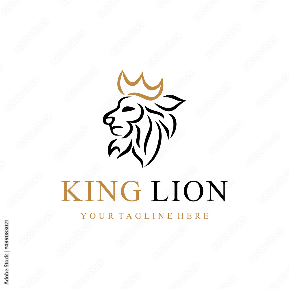 King Lion Logo. Luxury lion logo template