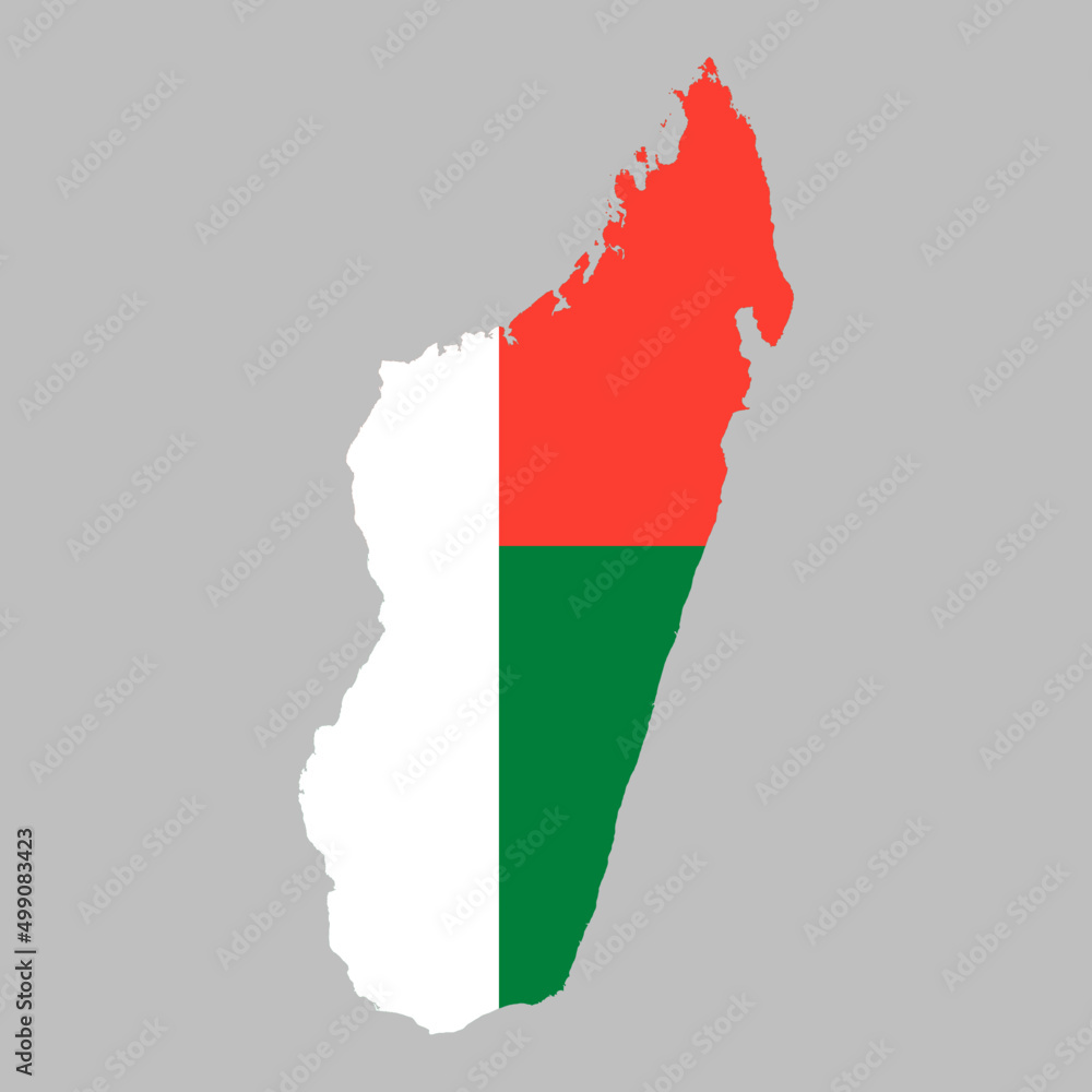 Madagascar flag inside the Madagascar map borders vector illustration ...