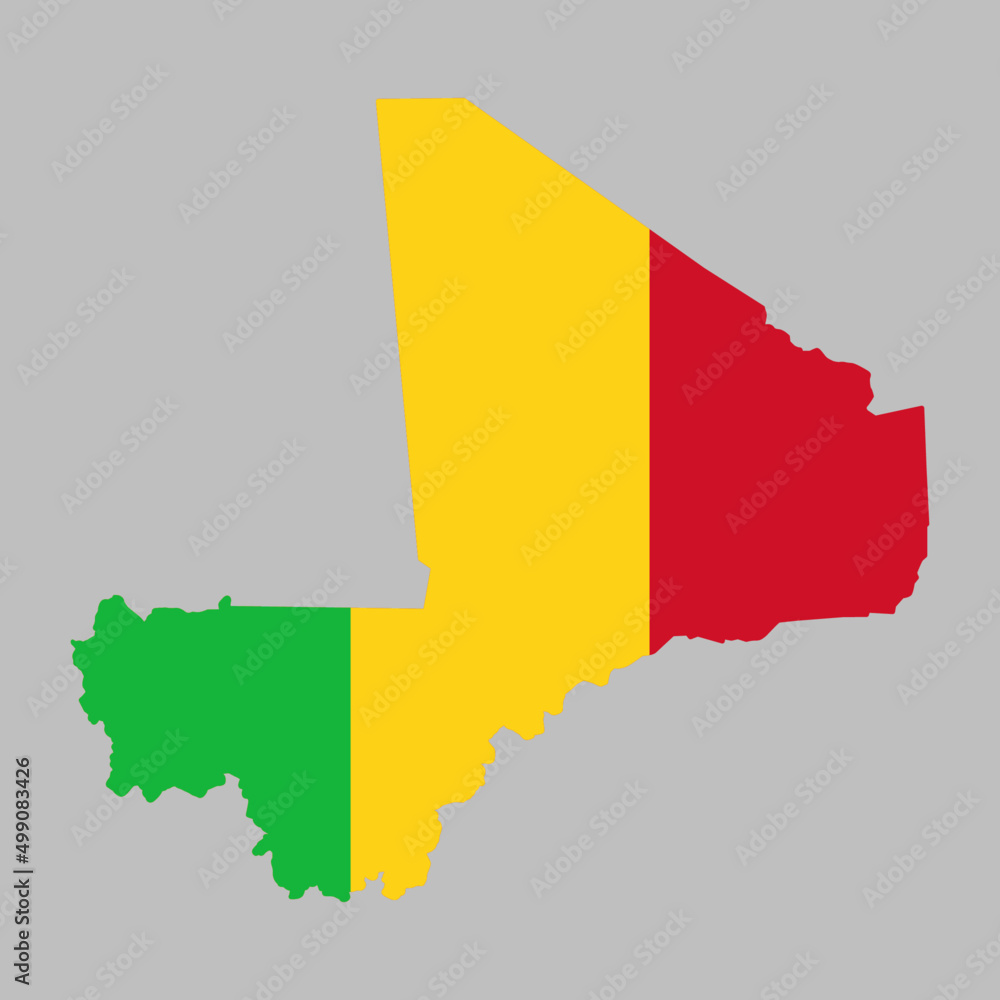 Vetor de Mali flag inside the Malian map borders vector illustration do ...