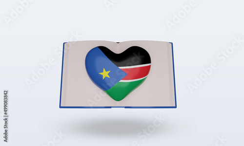 3d world book day South Sudan flag rendering front view