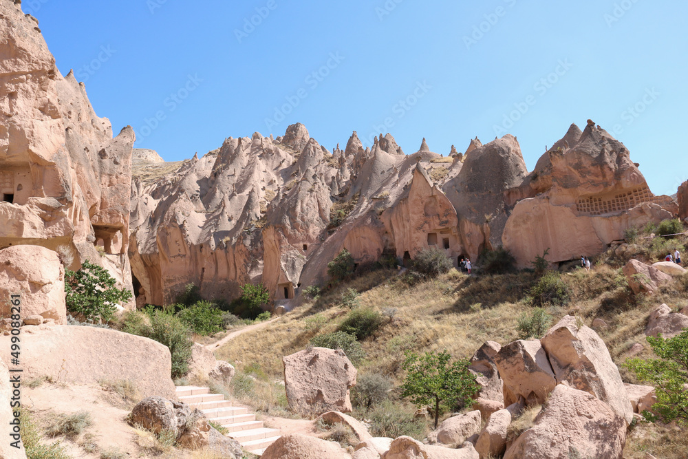 many fairy chimneys in zelve open air museum, cappadocia