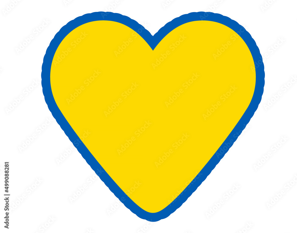 heart with blue edge and yellow background heart with blue edge and yellow background