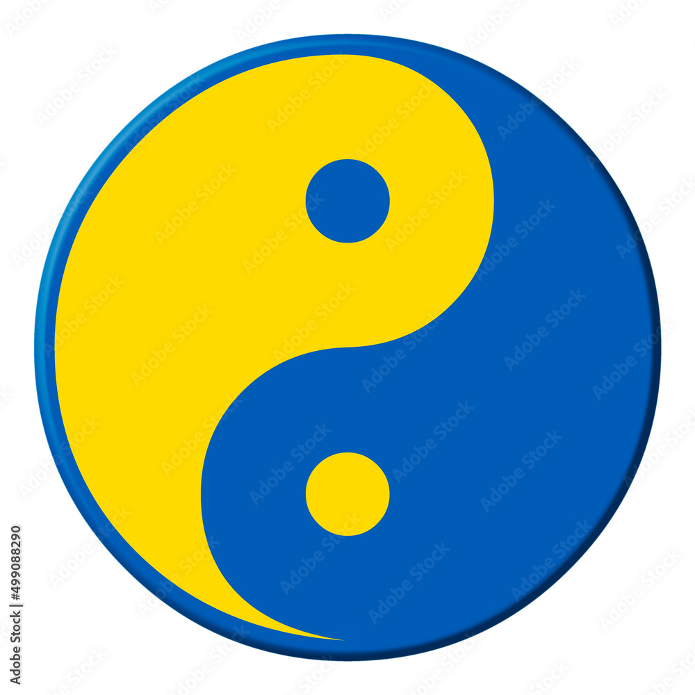 yin yang symbol painted as Ukrainian flag yin yang symbol painted as Ukrainian flag