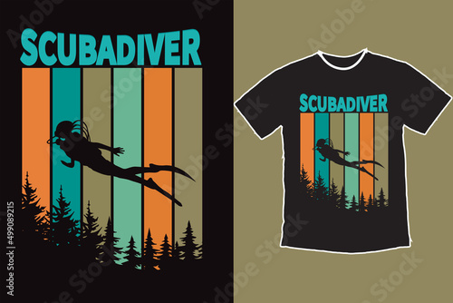 Vintage Scuba Diving T Shirt Design