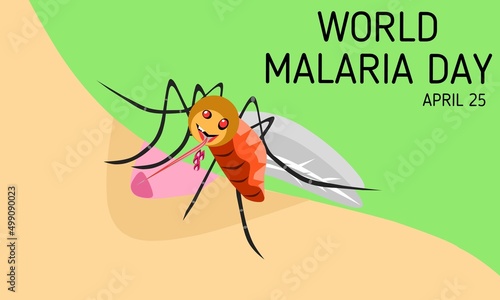 Vector graphic of world malaria day for world malaria day celebration. flat design. flyer design. flat illustration. April 25.