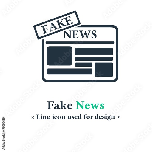 fake news newspaper display icon isolated on a white background.  News manipulation symbol for web and mobile apps.