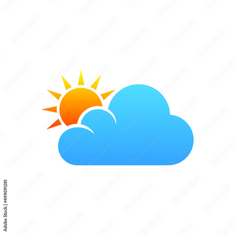 Cloud and Sun Logo can be use for icon, sign, logo and etc Cloud and Sun Logo can be use for icon, sign, logo and etc