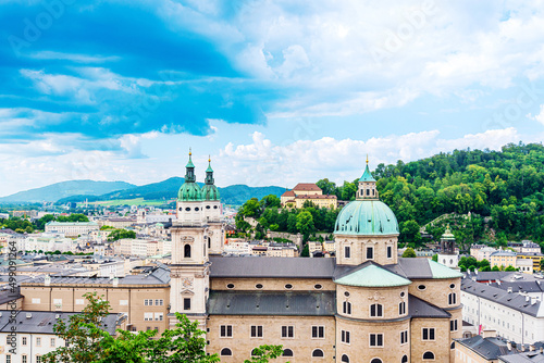 Street view of downtown in Salzburg, Austria