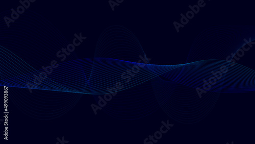 Abstract wavy stripes. Linear art. Wave with shadow. Optical art abstract wave background. Vector dynamic illustration