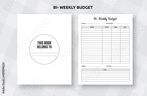 Slika na platnu Biweekly budget planner or finance planner KDP interior