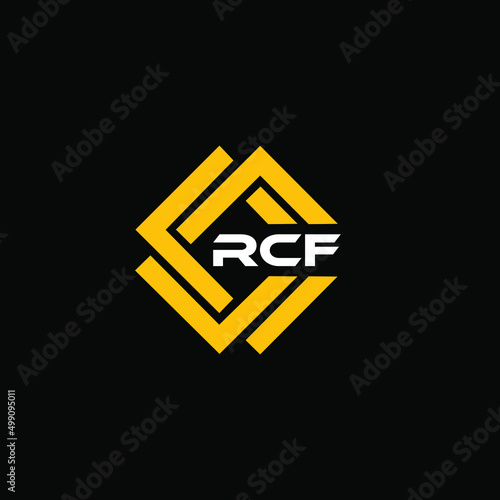 RCF 3 letter design for logo and icon.vector illustration with black background.RCF monogram logo. photo