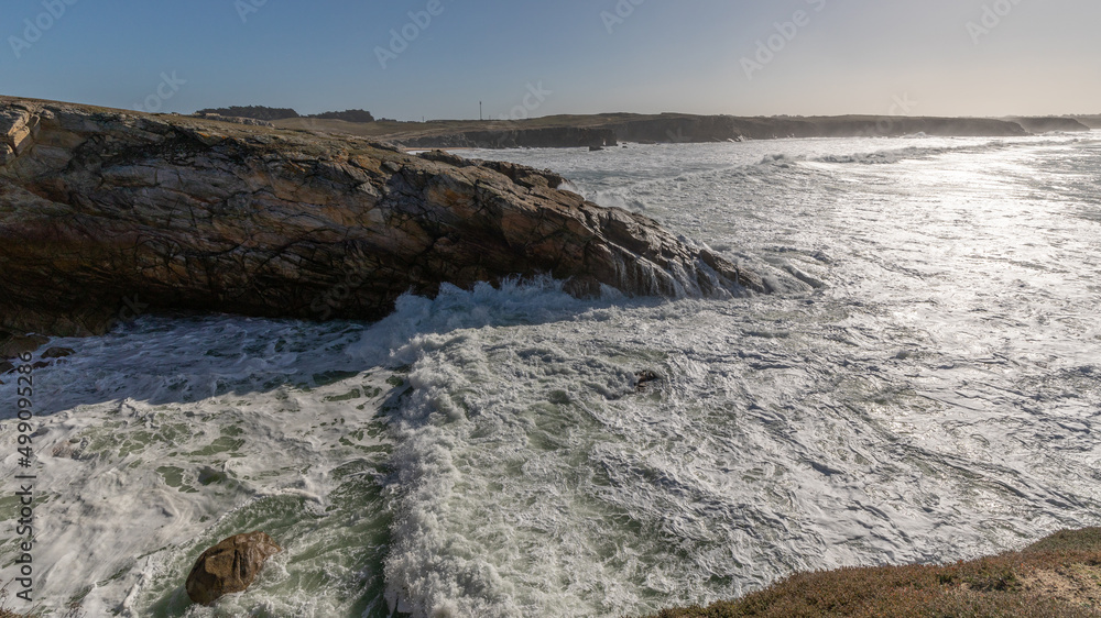 Seascape in Quiberon in France on march 2022