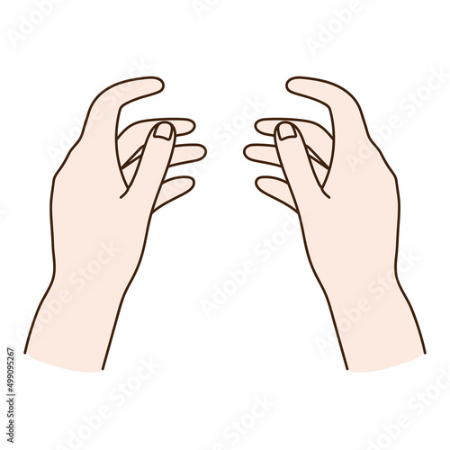 何かを優しく掴もうとする手