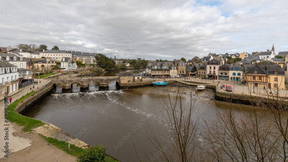 Panoramic cityscape in Auray in france on march 2022
