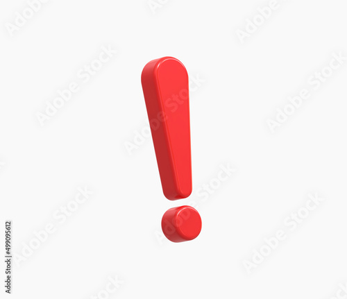 3d Realistic exclamation mark vector illustration. photo