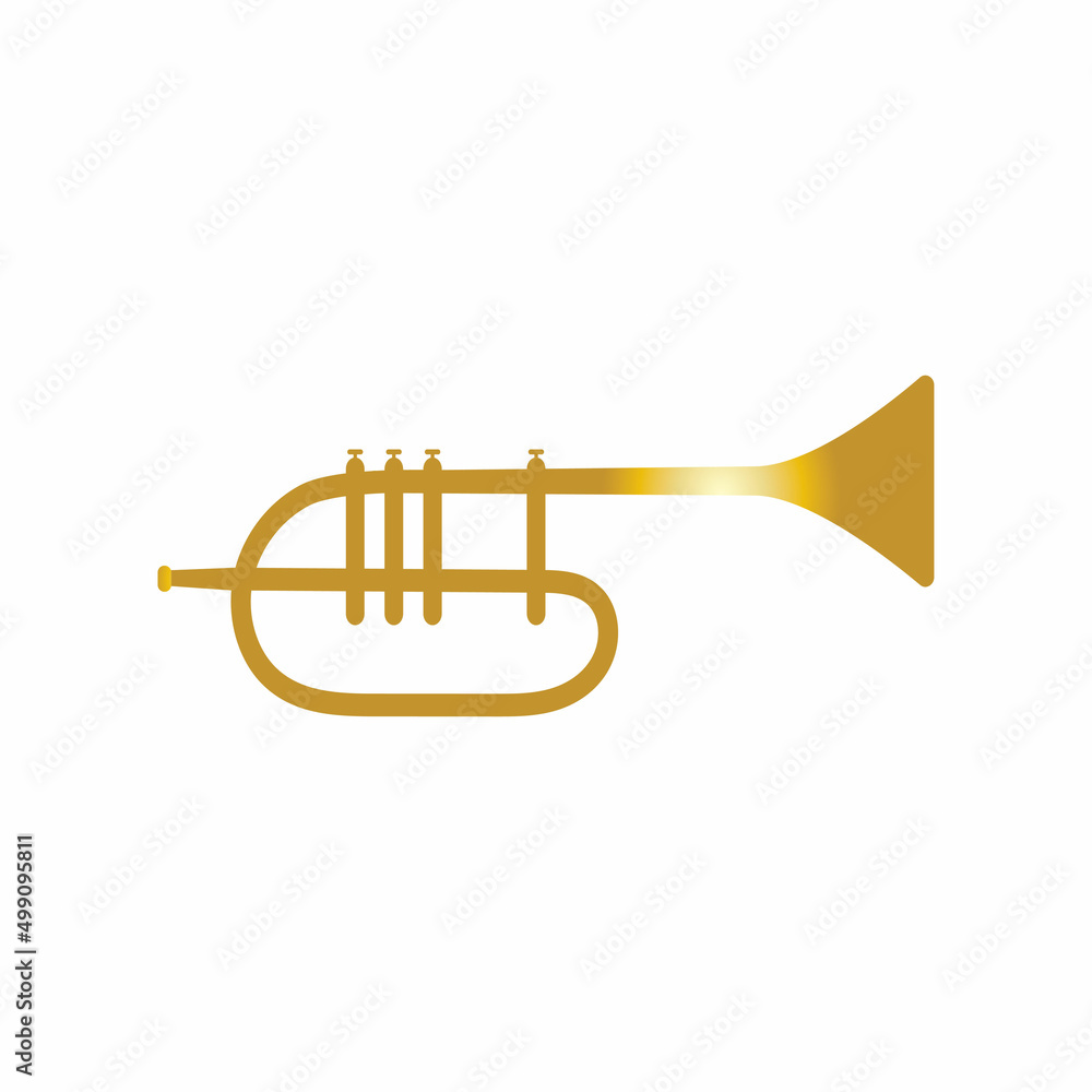 Fototapeta premium Trumpet music instrument vector icon