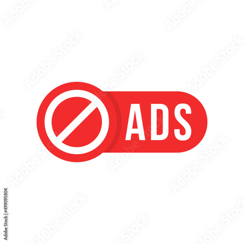 free ad blocker or promotion block red icon