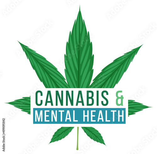 Poster design with word cannabis and mental health