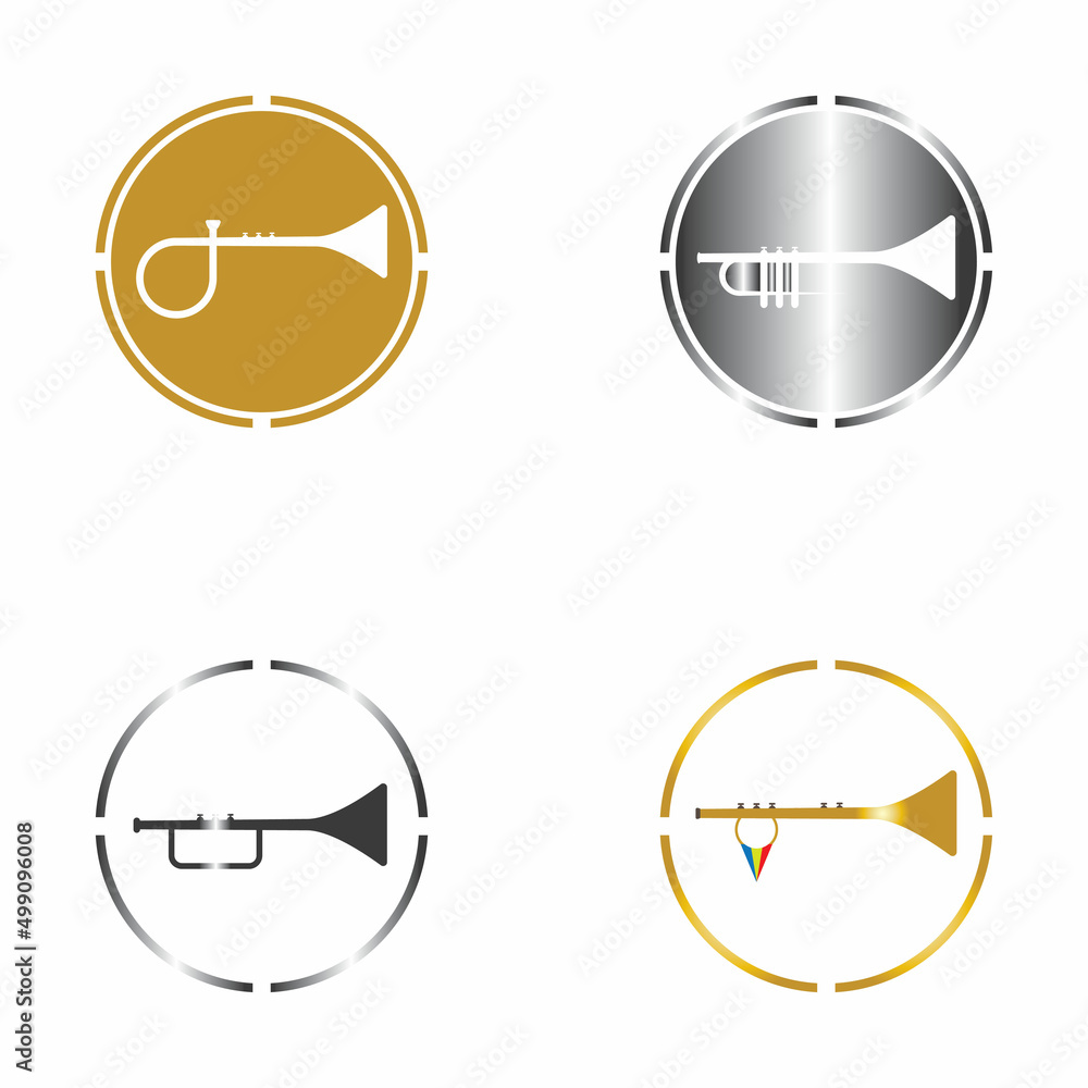 Trumpet music instrument vector icon Trumpet music instrument vector icon