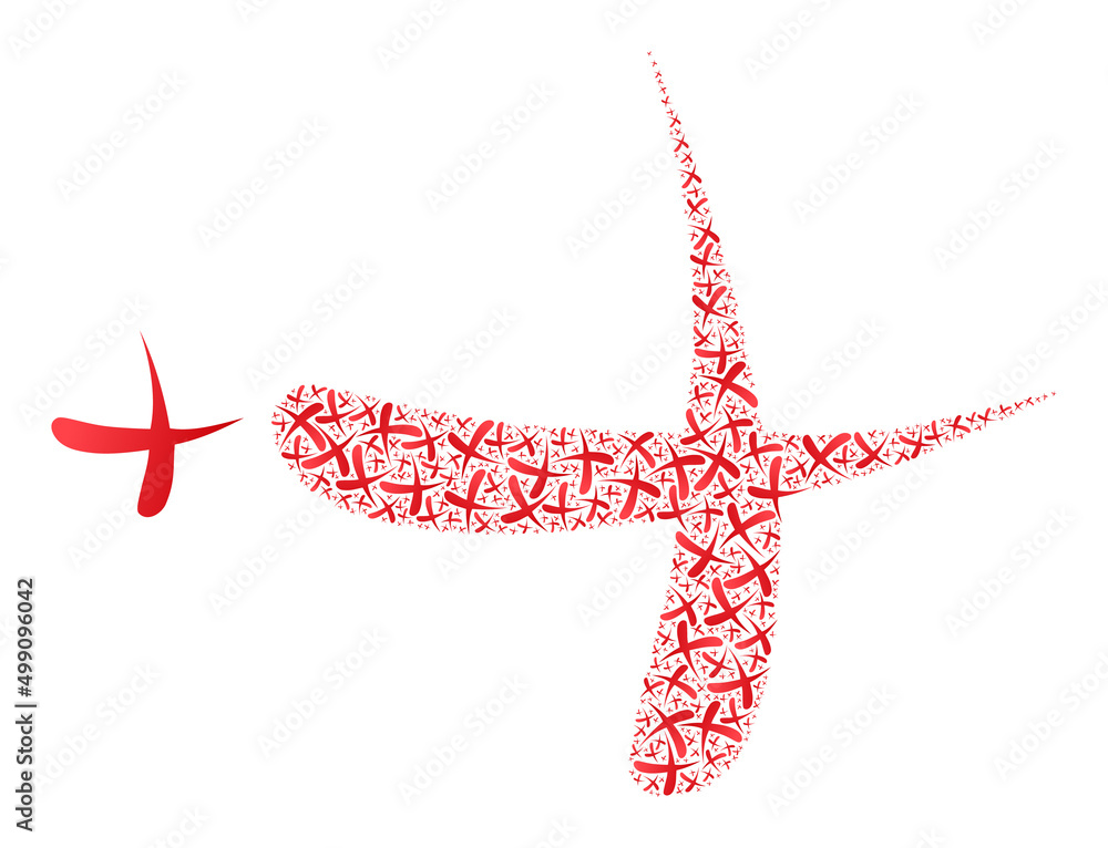 Recursion composition erase icon. Vector collage is created of scattered rotated erase elements. Recursion composition from erase icons.