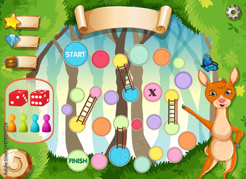 Game design with deer in forest background