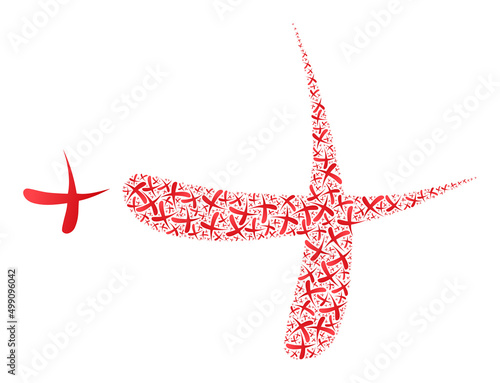 Recursion composition erase icon. Vector collage is created of scattered rotated erase elements. Recursion composition from erase icons.