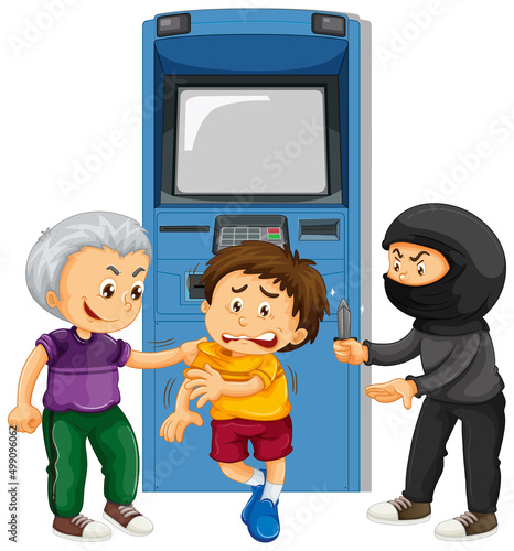 Thief threatening boy for money