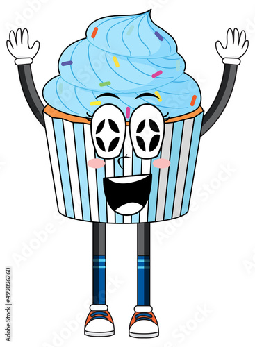 Cupcake with blue cream