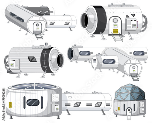Set of spaceship objects and robot