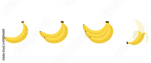バナナのイラストアイコン素材セット