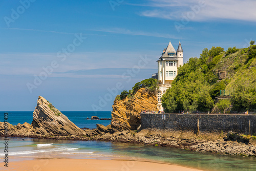 Cote des Basques beach in the Bay of Biscay in Biarritz, France photo