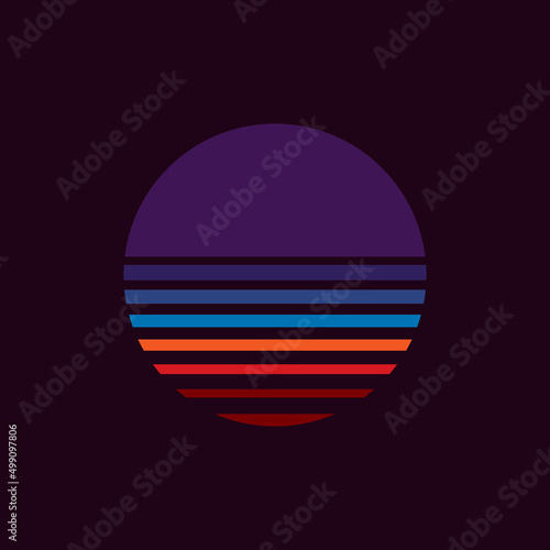 Vintage striped sunset. Vector background. A design element. © artmarsa