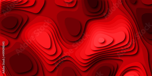 Luxury red abstract Papercut multi layers 3D dark red pink color texture vector background. Abstract modern geometric shape multi layer 3d papercut luxury background with multi color elemen background