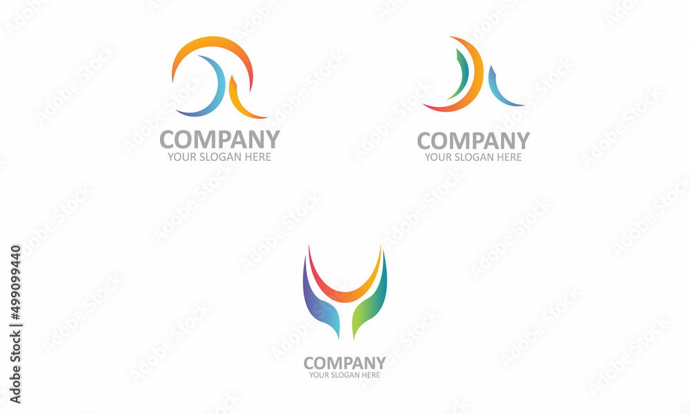 AAU Business set letter logo design AAU Business set letter logo design