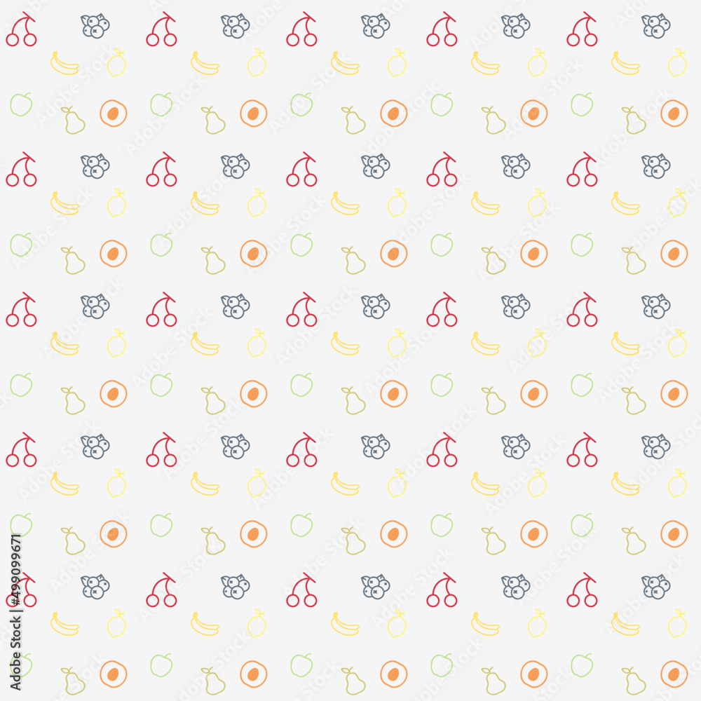 seamless pattern with fruit line icons seamless pattern with fruit line icons