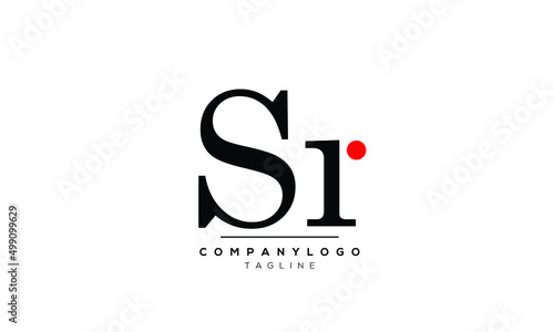 Alphabet letters Initials logo SI